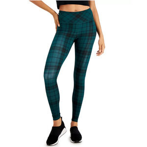 Inc International Concepts Plaid Compression Leggings Green Size S